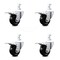 Service Caster 3.5 Inch Hard Rubber Swivel 3/4 Inch Square Stem Caster Set Total Lock Brake SCC SCC-SQTTL20S3514-HRS-34-4 - alternate 4